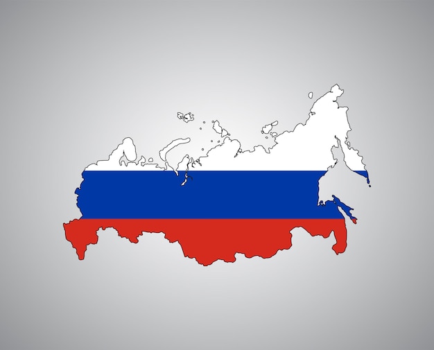 Premium Vector  3d russia flag map vector illustration