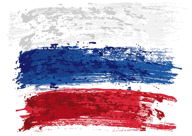 Russian flag painted with a brush