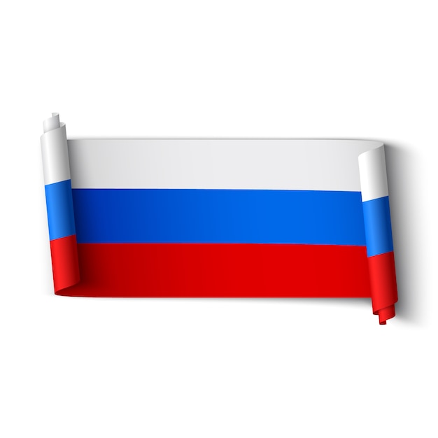 Vector russian flag. ribbon.