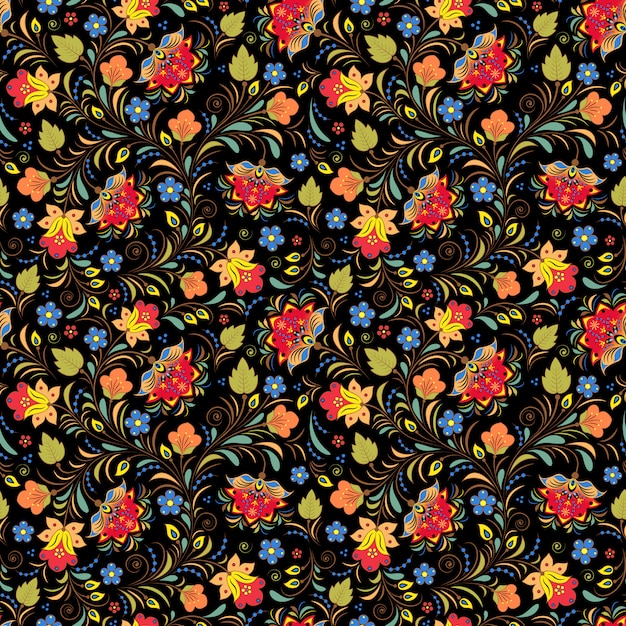 Vector russian floral ornament