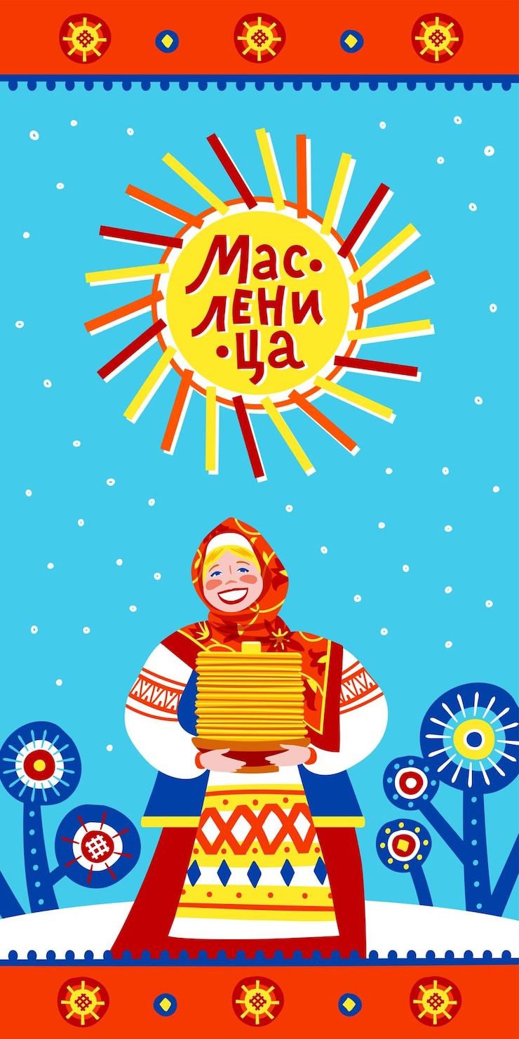 Вектор русский праздник масленица