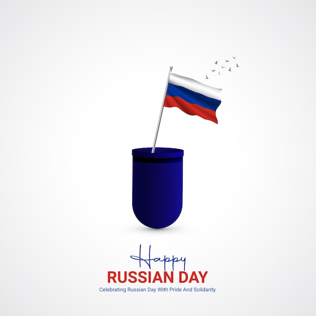 russian independence day russian independence day creative ads design 12 june social media poster vector 3D illustration