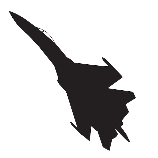 Russian jet fighter silhouette vector design