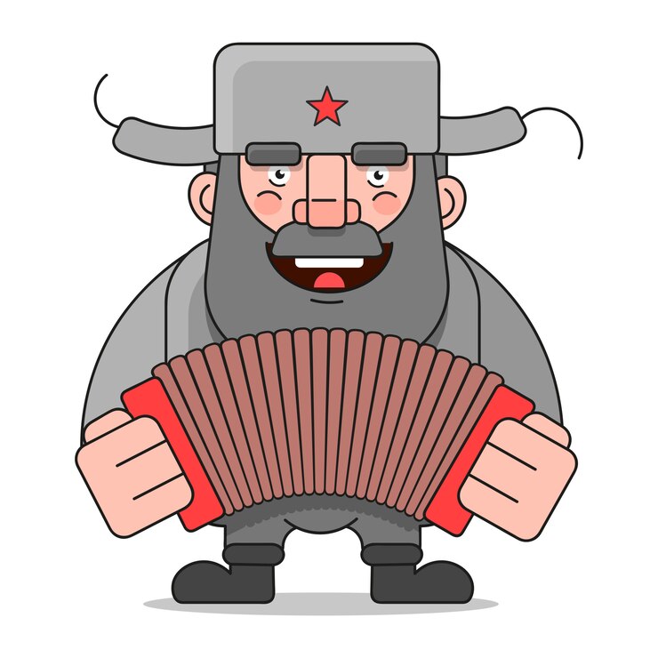 Русский человек подходит для печати открыток, плакатов или футболок.