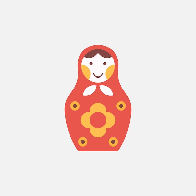 Russian Matreshka. Flat vector illustration.