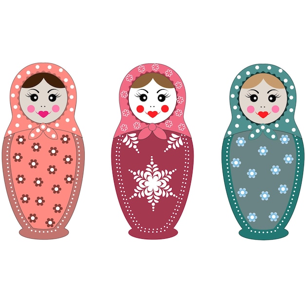 Russian matryoshka dolls set. The traditional symbol of Russia