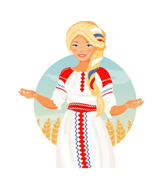 Vector russian woman vector