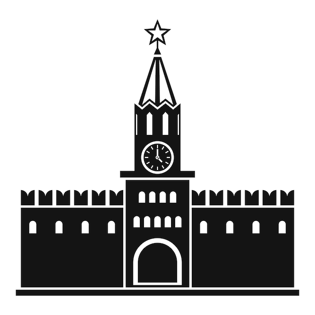 Russisch kremlinpictogram Eenvoudige illustratie van het kremlin vectorpictogram voor Web