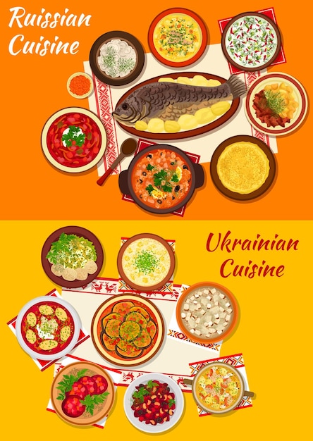 Russische en Oekraïense keuken lunchmenupictogram