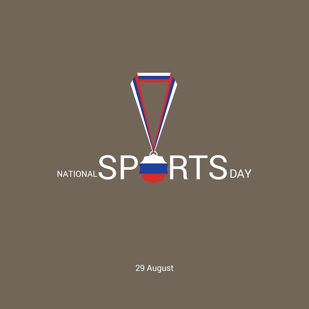 Russische nationale sportdag concept, 29 augustus. vectorillustratie premium vector