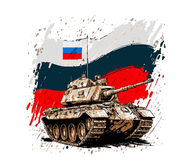 Vector russische tank met vlag