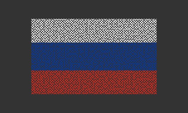 Vector russische vlag mesh patroon met donkere achtergrond