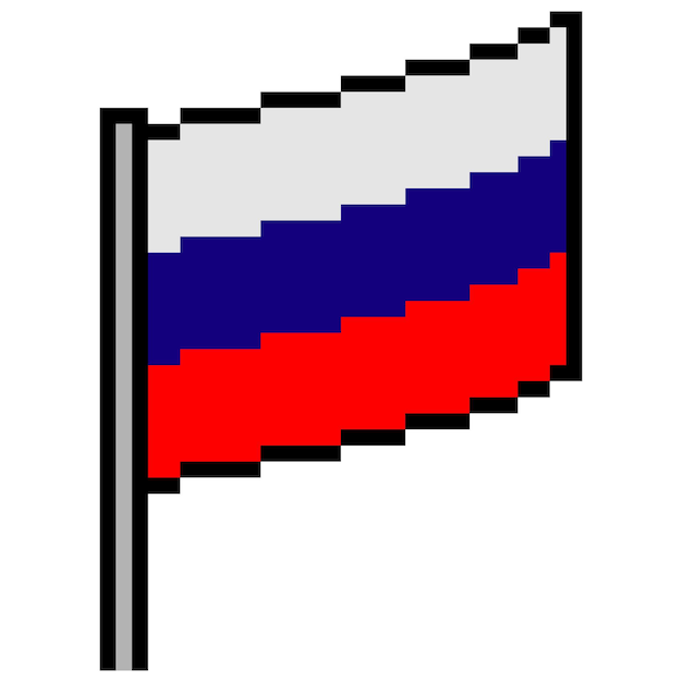 Russische vlag pixelart. Vector illustratie