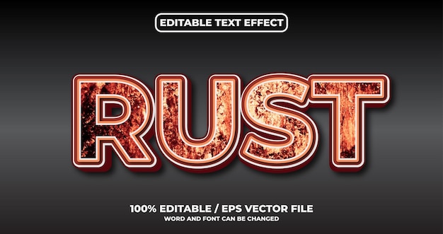 Rust editable text effect