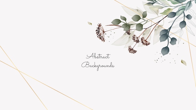 Rustic abstract background with watercolour greygreen leaves Vector template