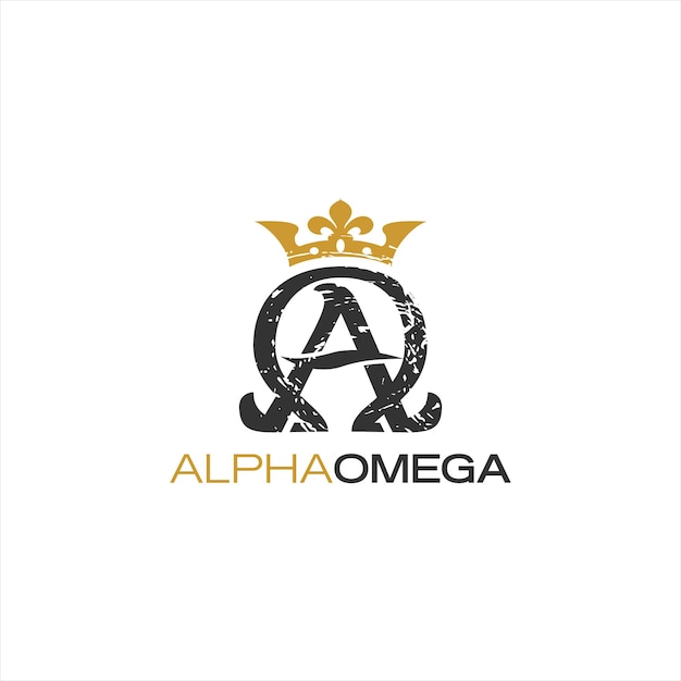 素朴なアルファ オメガのロゴのデザイン テンプレート
