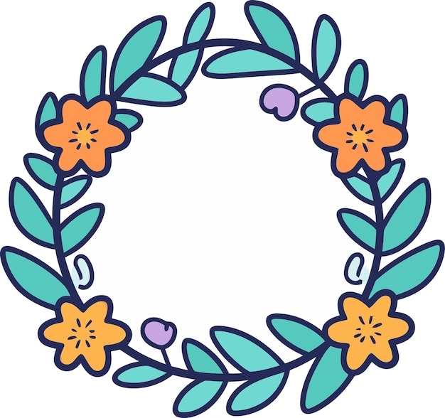 Rustic Charm Illustrated Digital EleganceFestive Flora Fantasy Vectorized Garland