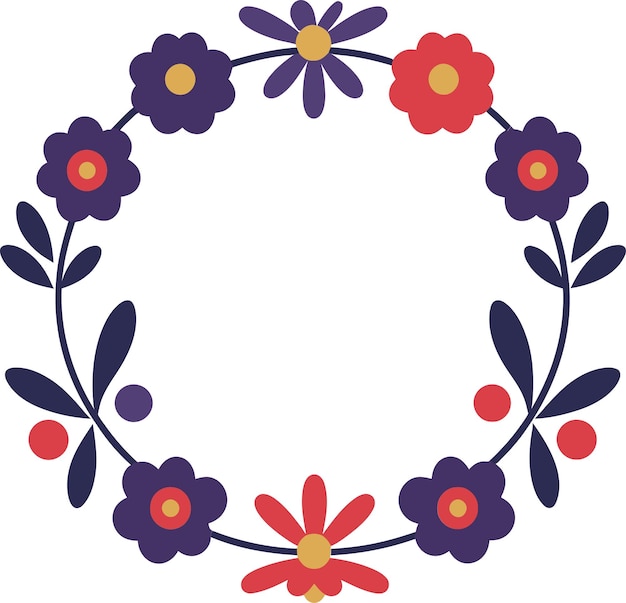 Rustic charm illustrated digital wreath artfestive flora fantasy vectorized garland