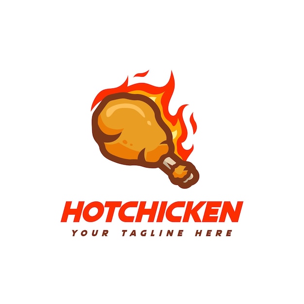 rustic fire chicken leg logo