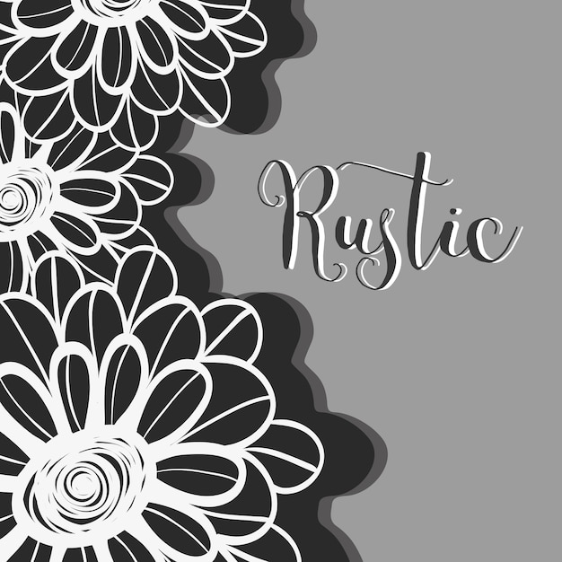 Rustic flowers with petals background