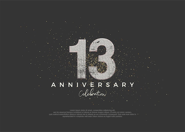 Rustic number for 13th anniversary celebration premium vector design Premium vector for poster banner celebration greeting