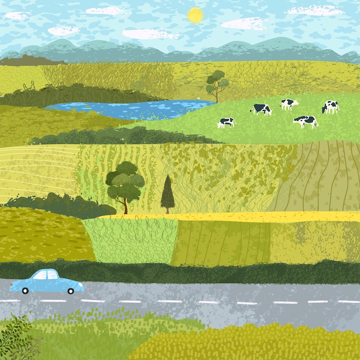 Vector 素朴な夏の風景