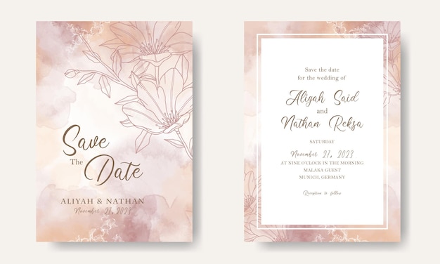 Rustic Wedding Invitation Card Abstract Background