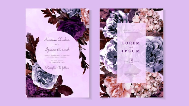 Rustic wedding invitation floral invite thank you rsvp modern invite card