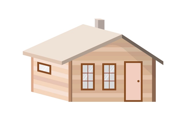 Rustic wooden house on a white background