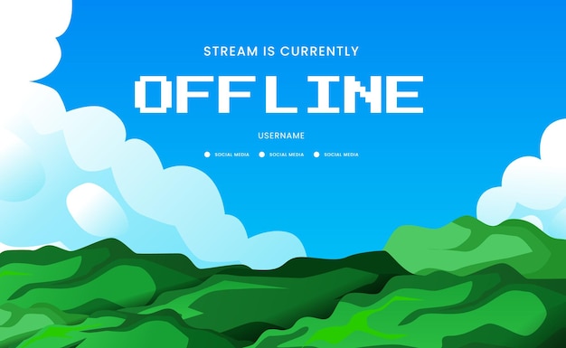 Rustige natuurscene met gras en wolken voor offline streaming voor gamers