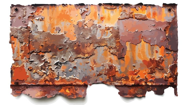 Vector rusty damaged sheet metal texture background
