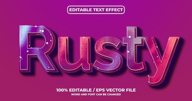 Rusty editable text effect