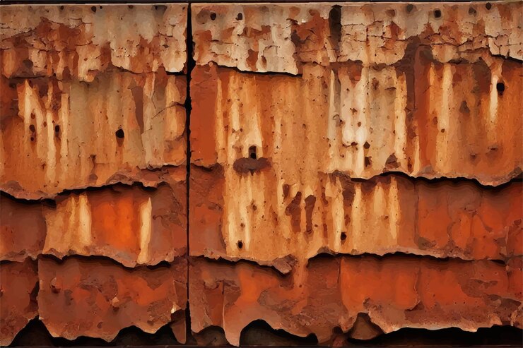 Vector rusty metal background weathered old metal texture