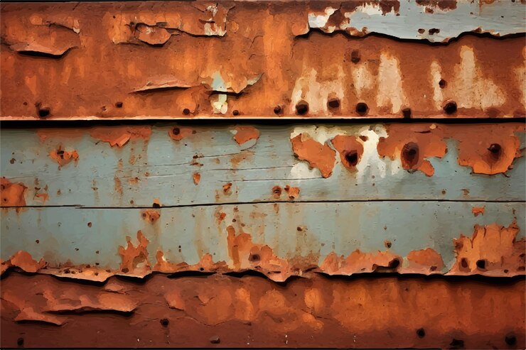 Vector rusty metal background weathered old metal texture