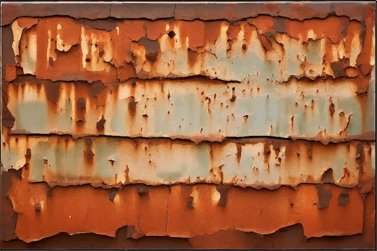 Vector rusty metal background weathered old metal texture
