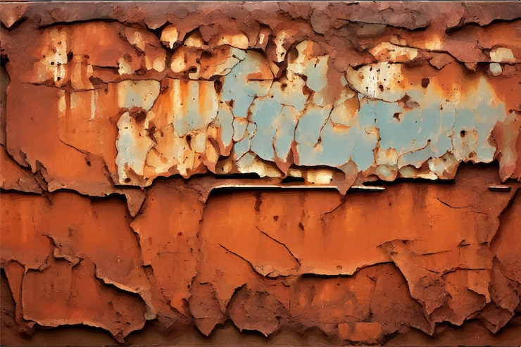 Vector rusty metal background weathered old metal texture