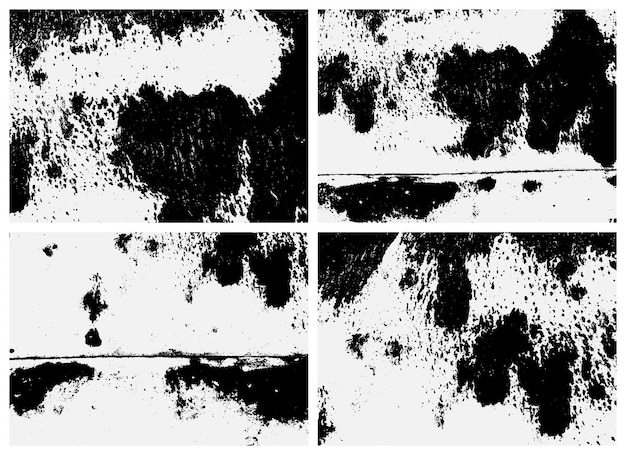 녹슨 표면 텍스처 세트입니다. 흑인과 백인 텍스처입니다. 녹슨 금속의 오버레이 질감.