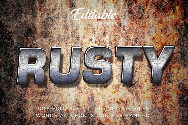 Rusty texture vector text effect mockup