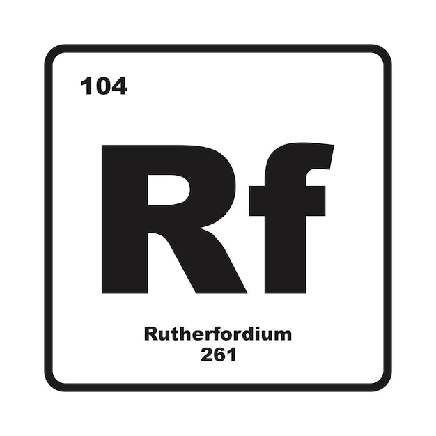 Vector rutherfordium chemistry iconchemical element in the periodic table