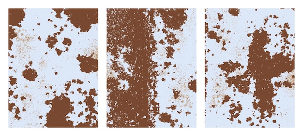 Vector ruwe roestige textuur set verontruste overlay grunge textuur corrosie roestige textuur vectorillustratie