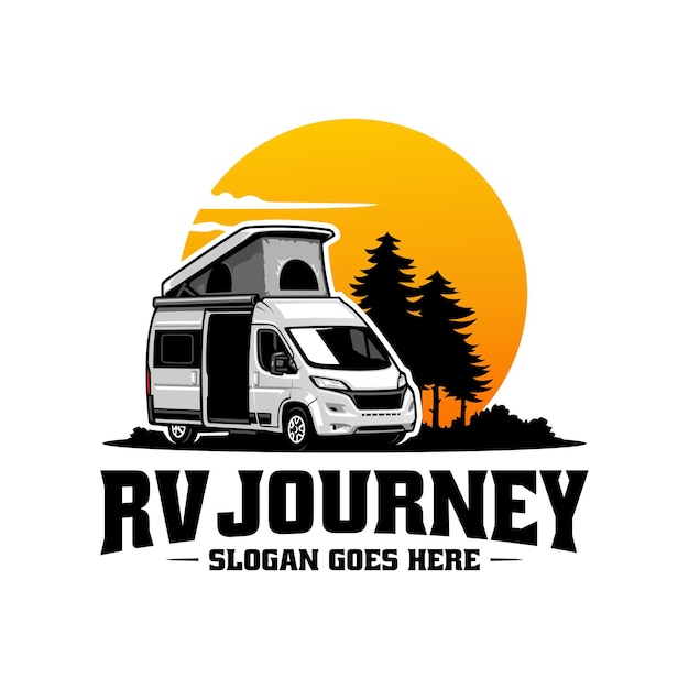 RV camper auto illustratie logo vector