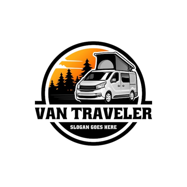 RV camper van camper logo vector