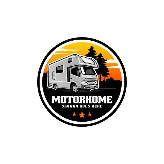 Premium Vector | Rv camper van illustration vector