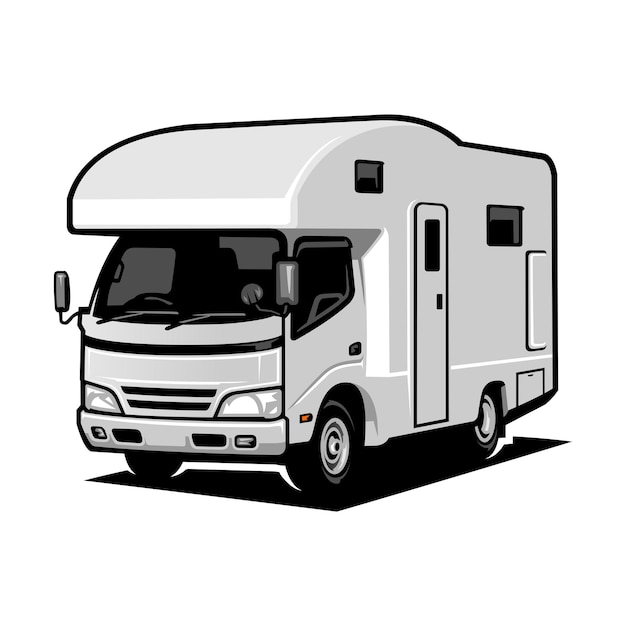 Vector rv camping auto illustratie vector afbeelding