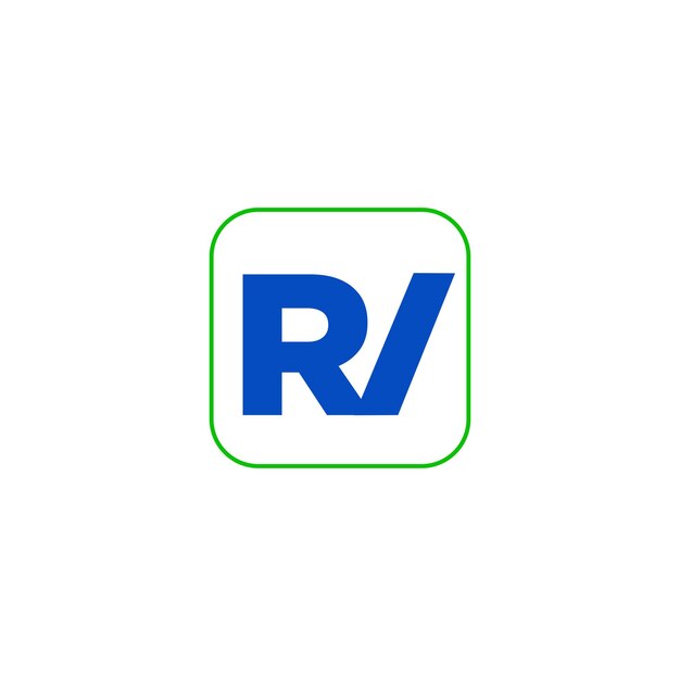 RV 회사 이름 이니셜 모노그램. RV 회사 아이콘입니다.