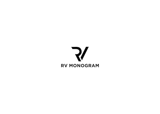 Illustrazione di vettore di progettazione di logo del monogramma di rv