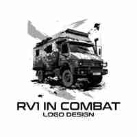 Vector rv1 in combat vector logo design