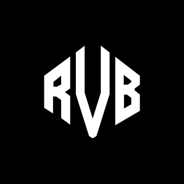 RVB letter logo ontwerp met veelhoek vorm RVB veelhoek en kubus vorm logo ontwerp RVB zeshoek vector logo sjabloon witte en zwarte kleuren RVB monogram bedrijf en vastgoed logo