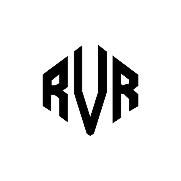 RVR letter logo ontwerp met veelhoek vorm RVR veelhoek en kubus vorm logo ontwerp RVR zeshoek vector logo sjabloon witte en zwarte kleuren RVR monogram bedrijf en vastgoed logo