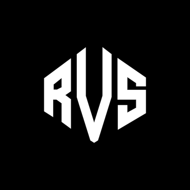 ベクトル ロゴのデザインはrvs (ポリゴン) とrvs (ヒクサゴン) ロゴの設計はvector (ベクトル) ロゴの仕様白と黒の色rvs(モノグラム)ビジネスと不動産のロゴです